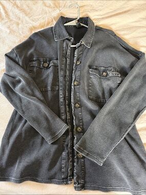 Forever 21 washed black/gray button shirt jacket.